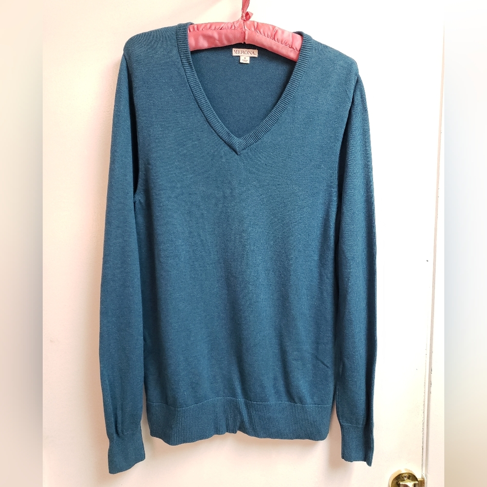 EUC- Merona V-neck sweater - teal - size S